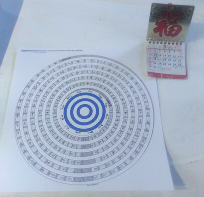 Urantia readthru and calendar with Chinese calligraphy